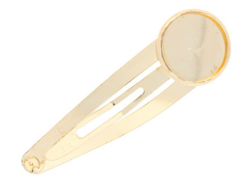 Spinka do włosów / z mosiądzu / kaboszon 12mm / 50x14x3mm / KC Gold / 2szt