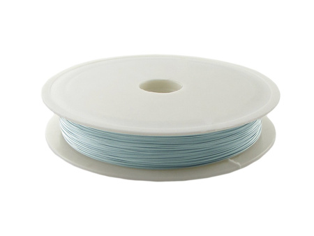 Linka jubilerska 0.45mm, stalowa powlekana / kolor jasny pastelowy błękitny / 100m