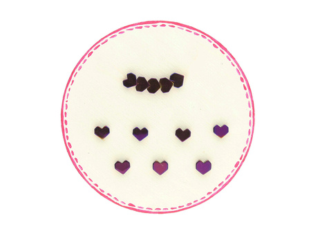 Hematyt / serce pixel / 6mm / fioletowy / 10 sztuk