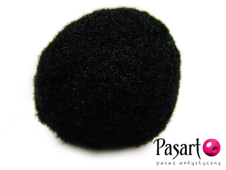 Koraliki pluszowe, czarny / pompon / kula / 25mm / 2szt
