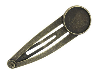 Spinka do włosów / z mosiądzu / kaboszon 14mm / 50x15x4mm / antyczny brąz / 2szt