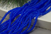 Kocie oko / kula matowa / 4mm / royal blue / ok 90 szt / 1 sznur