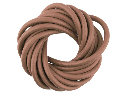 Rzemień naturalny / okrągły / 2mm / jasny brązowy / 2m