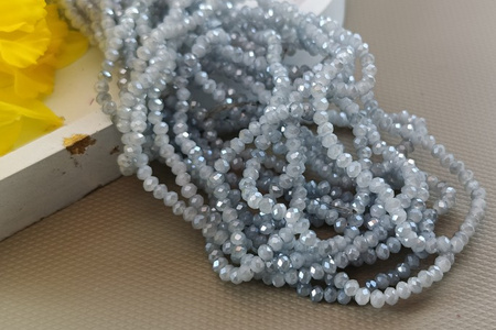 CrystaLove™ / kryształki szklane / rondelle / 3mm / szary / 140szt