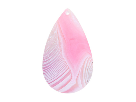 Agat / zawieszka / kropla / 60x35x8mm / różowy / 1szt