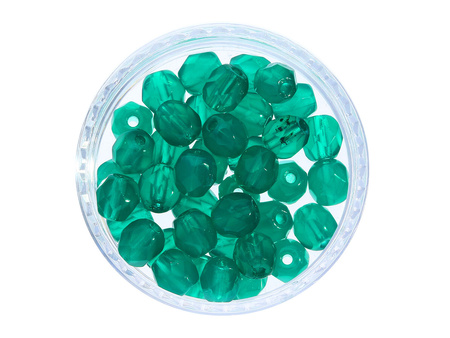 Firepolish™ / 4mm / Milky / Alabaster Malachite Green / 40szt