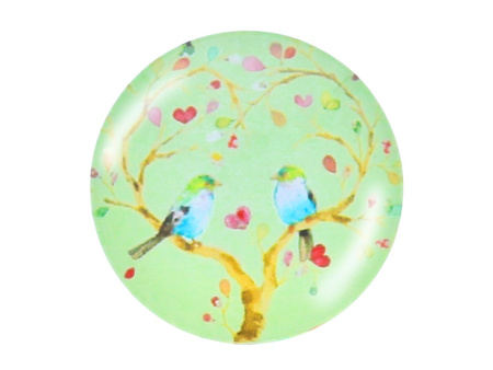 Kaboszon szklany z grafiką K14 PT1217 / zielony / 14mm / 4szt