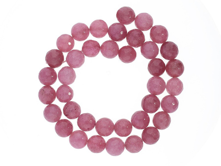 Agat / kula fasetowana / 10mm / ciemna eozyna / 35szt