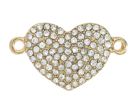 Serce Glamm™ / łącznik / 80 cyrkonii / 23x13mm / kolor KC Gold / otwór 1.6mm / 1szt