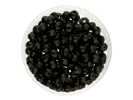 CrystaLove™ / kryształki szklane / rondelle / 3x4mm / Black / 150szt