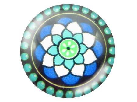 Kaboszony szklane z grafiką, 20mm PT1553 / multikolor / 2szt