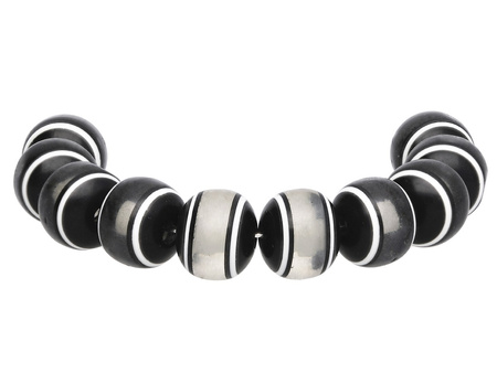 Koraliki z żywicy / kula / 12mm / czarno-biały / 10szt