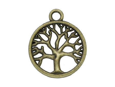 Drzewo / zawieszka charms / 24x20mm / kolor antyczny brąz / otwór 2.5mm / 2szt