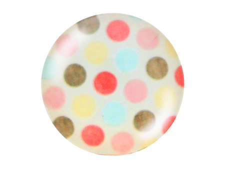 Kaboszon szklany z grafiką K25 PT1386 / multikolor / 25mm / 2szt