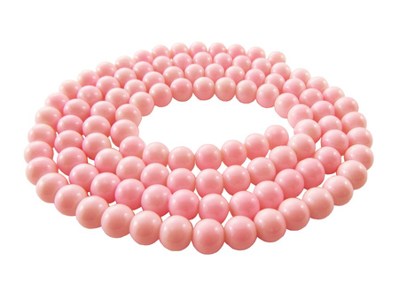 Koraliki szklane powlekane 8mm / kula / jasny pastelowy różowy / otwór 1.4mm / 110 koralików