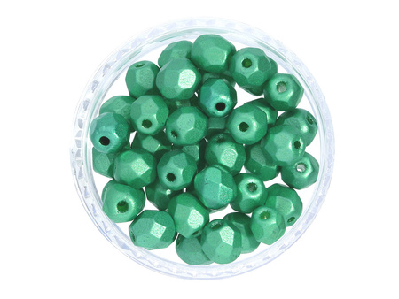 Firepolish™ / 4mm / Matte Metallic / Coated Green / 40szt