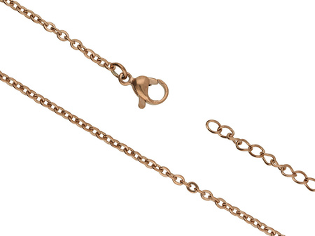 Łańcuszek Rolo z zapięciem / stal nierdzewna / 3x2mm / drut 0.5mm / rose gold / 60cm