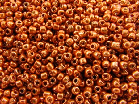 Koraliki szklane drobne, Metalic Orange / 2,6mm / otwór round / 20g