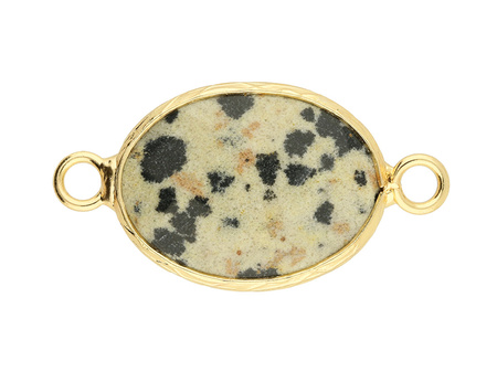 Jaspis dalmatyńczyk / łącznik / owal / 27x14mm / uchwyt 3mm / 1szt
