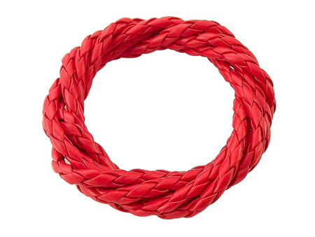 Rzemień ekologiczny, pleciony, okrągły / czerwony / 4mm / 1m