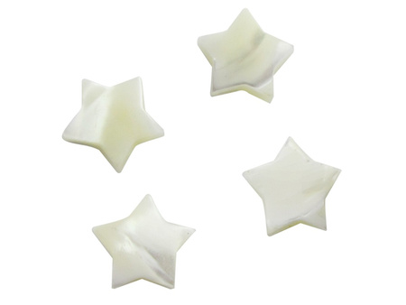 Masa perłowa gwiazdka 10x10mm / kolor ecru / otwór 0.5mm / 4szt