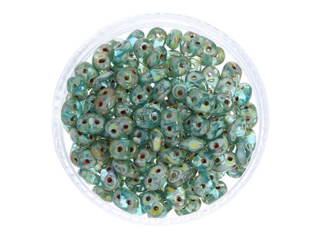 SuperDuo™ / 2.5x5mm / Picasso / Aquamarine / 10g / ~140szt