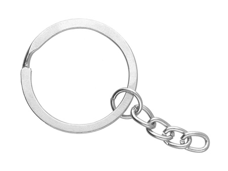 Kółeczko z łańcuszkiem do breloczka / 30mm / srebrny / 2szt