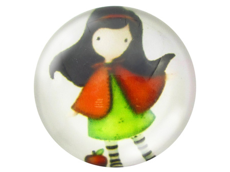 Kaboszony szklane z grafiką 12mm PT1489 / zielono-biały / 4szt