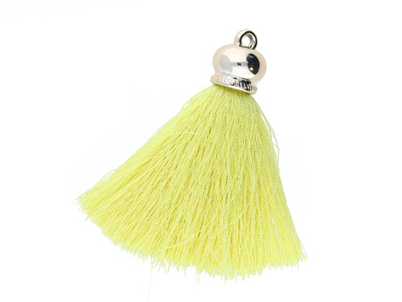 Chwost z nici wiskozowych z końcówką / z połyskiem / 70mm / kolor waniliowy, KC Gold / 1szt