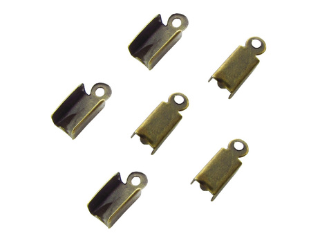 Końcówki zaciskowe, żelazne 9x4mm / kolor antyczny brąz / otwór 1.8mm / 40szt