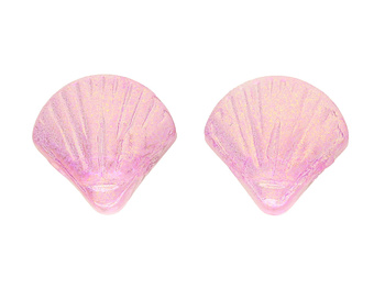 Muszelka / przekładka / szkło /  10x10mm / fioletowy / 2szt