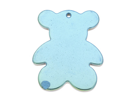 Hematyt / miś / zawieszka z wadą / 35x30x4mm / Emerald / 1szt