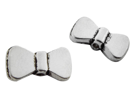 Przekładka kokardka 5x9mm / kolor srebrny / otwór 0.8mm / 8szt