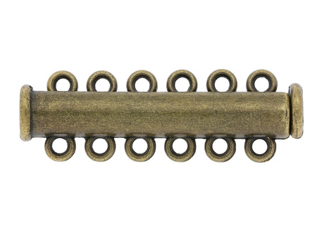 Zapięcie magnetyczne zakładkowe / 6 rzędowe / 11x35x7mm / antyczny brąz / uchwyt 1.5mm / 1szt