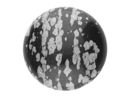 Obsydian śnieżny / kaboszon / okrągły / 18x18x6mm / 1szt