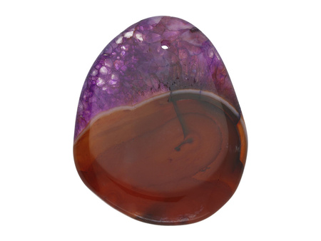 Agat / zawieszka / owal nieregularny / 50x35x7mm / fioletowo-brązowy / 1szt