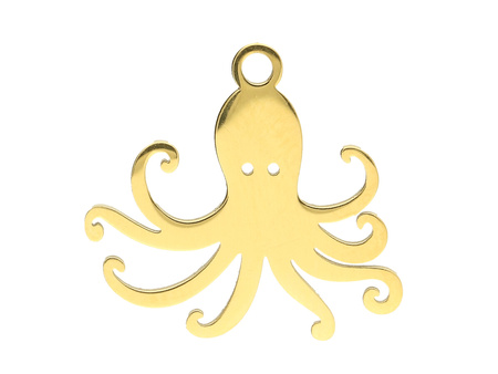 Ośmiornica / zawieszka / stal chirurgiczna / 15x16mm / złoty / 1szt