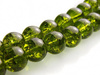 Koraliki szklane crackle, kula 10mm - kolor oliwkowy - sznur 86szt.