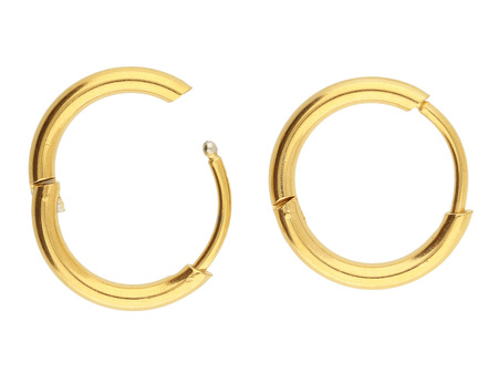 Kolczyki kółka / stal chirurgiczna / 16mm / grubość 2mm / złoty / 2szt