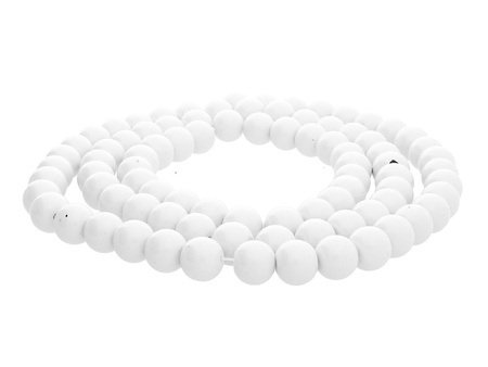 Koraliki powlekane / kula / 8mm / biały / 105szt