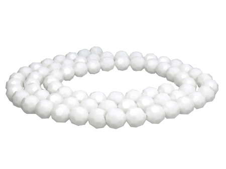 CrystaLove™ / kryształki szklane / ball / 8mm / biały / lustrzany / 65szt