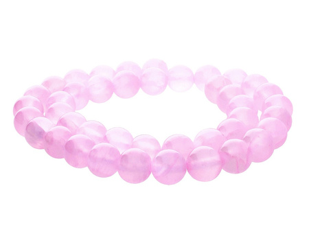 Jadeit transparentny / kula / 8mm / różowy / 48szt
