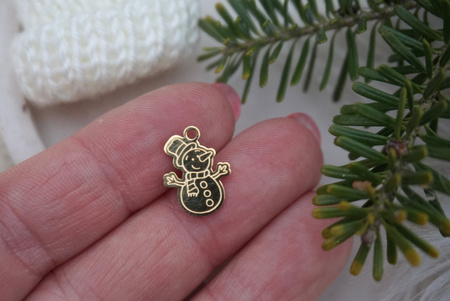 Bałwanek / zawieszka / stal chirurgiczna / 11x15mm / złoty / 1szt