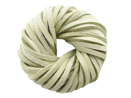 Rzemień ekologiczny, zamszowy, gładki, dwustronny 3x1.5mm / pastelowy pistacjowy / 95cm