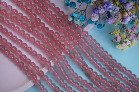 Kwarc truskawkowy / kula / 6mm / sznur / około 65szt