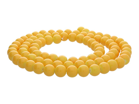 Koraliki powlekane / kula / 8mm / ciemny żółty / 105szt