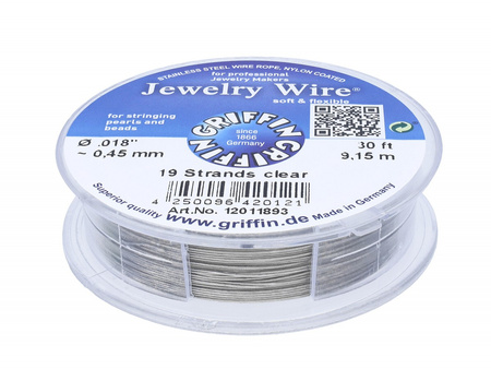 GRIFFIN™ / linka jubilerska / stal chirurgiczna / 0.45mm / srebrny / 9.15m
