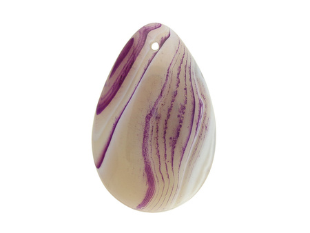 Agat / zawieszka / kropla / 43x28x7mm / beżowy, fioletowy / 1szt