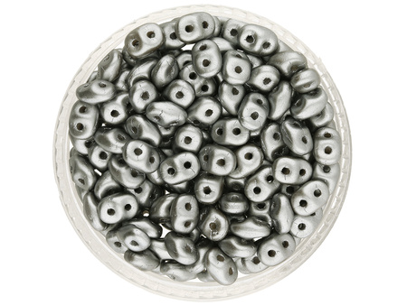 SuperDuo™ / 2.5x5mm / Pearl Coat / Silver / 10g / ~140szt