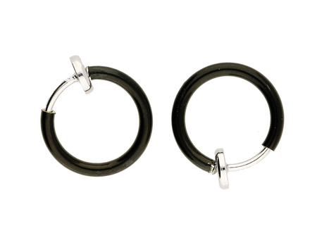 Bigle kółka / fake kolczyk / stal chirurgiczna / 12mm / czarny / 2szt